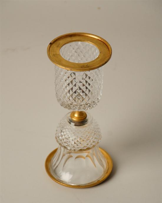 Appraisal: A Crystal Vase possibly Baccarat poppy-form vessel with ornately gadrooned