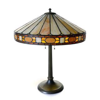 Appraisal: Large Duffner And Kimberly Leaded Lamp With Fiery Granite Glass