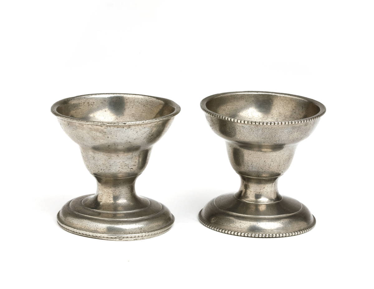 Appraisal: TWO PEWTER SALTS ATTRIBUTED TO WILLIAM WILL PHILADELPHIA PENNSYLVANIA ACT