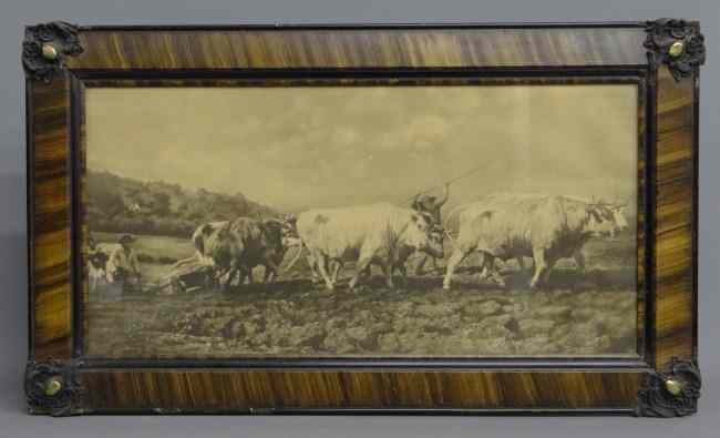 Appraisal: th c print oxen after Rosa Bonheur Site '' x