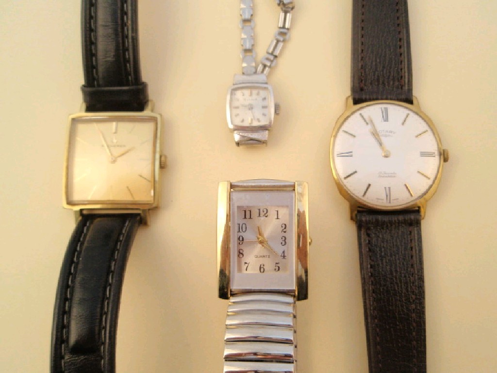 Appraisal: Three gentlemans wristwatches various makes and a ladies steel Bulova