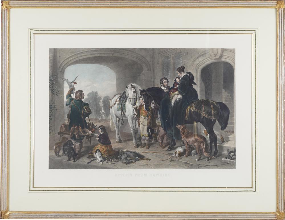 Appraisal: AFTER SIR EDWIN LANDSEER RETURN FROM HAWKING engraved by C