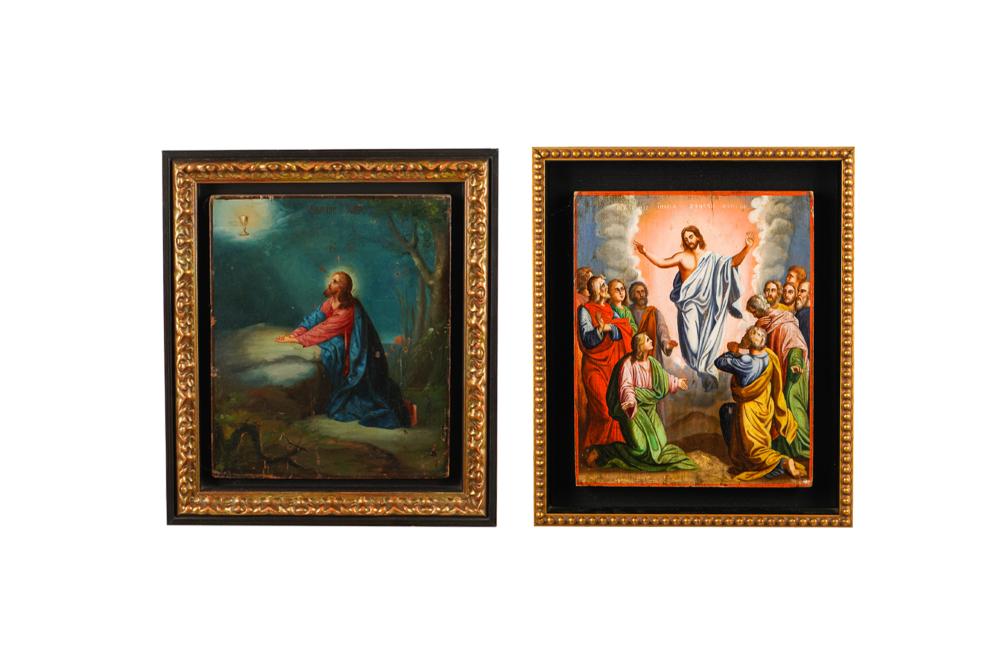 Appraisal: TWO RELIGIOUS ICONS OF CHRISTCondition with minor loss throughout Condition