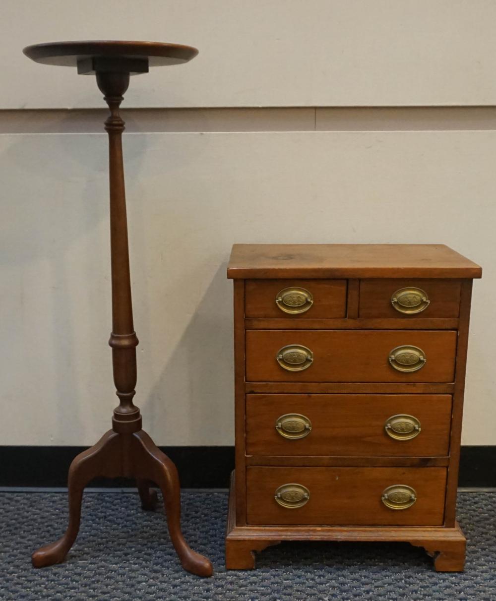 Appraisal: FEDERAL STYLE STAINED CHERRY PEDESTAL PLANT STAND AND A PINE