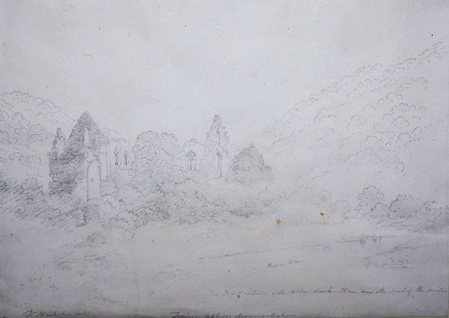 Appraisal: FRANCIS NICHOLSON - 'Tintern Abbey Monmouthshire' signed and titled pencil