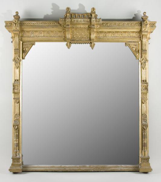 Appraisal: Victorian Over-Mantel Mirror ca With ornately carved and applied embellishment