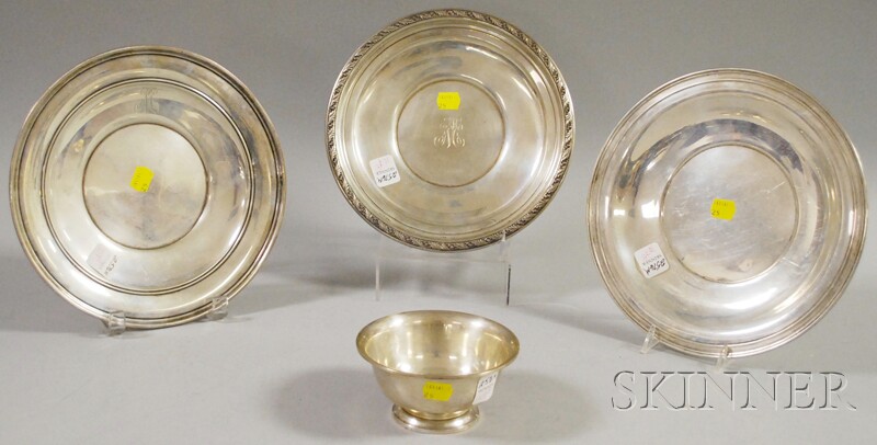 Appraisal: Four Sterling Silver Articles three plates makers Lunt Gorham and