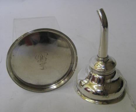 Appraisal: AN IRISH GEORGE III WINE FUNNEL AND STAND maker's mark