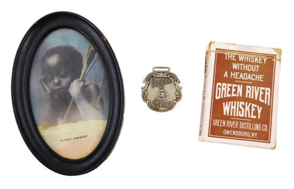 Appraisal: BLACK AMERICANA Three miscellaneous black items picture of black cupid