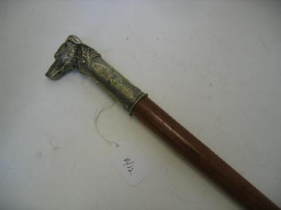 Appraisal: A VICTORIAN MALACCA WALKING STICK the silver plated mount with