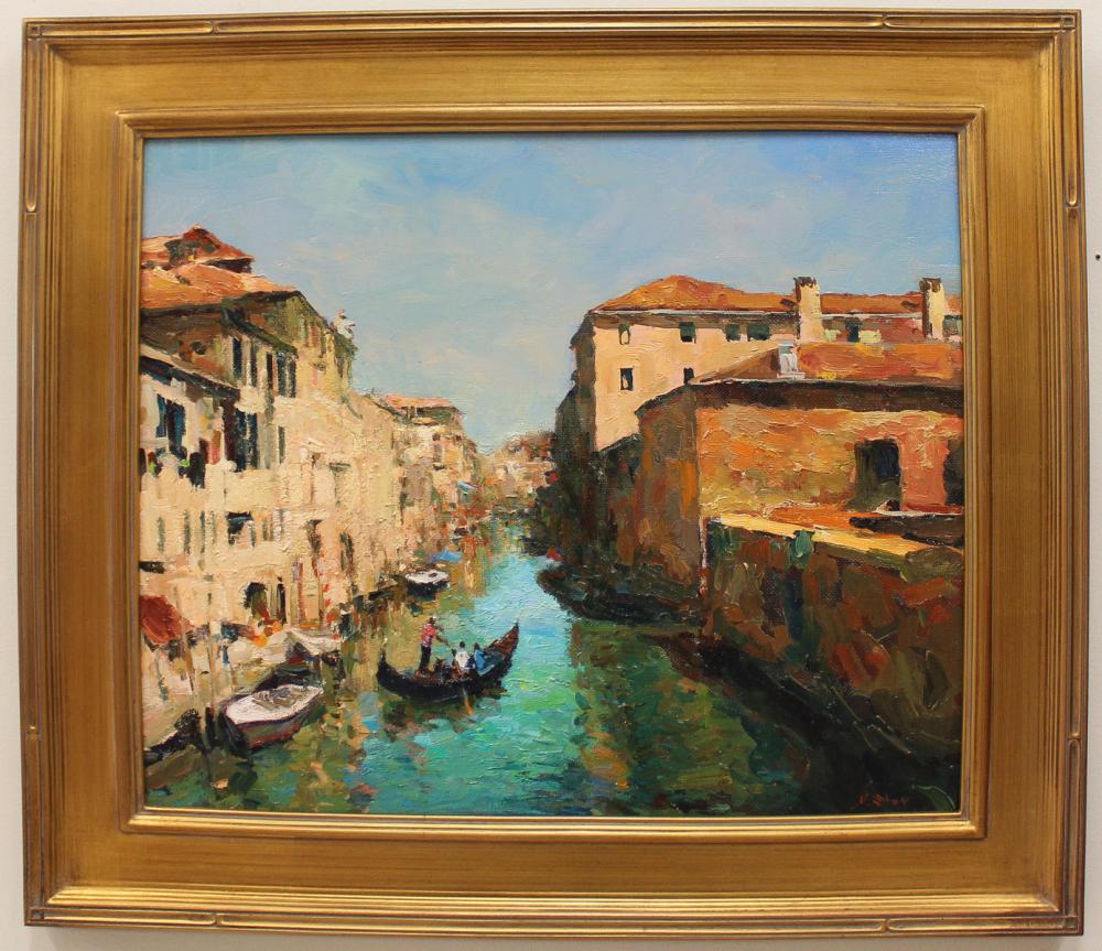 Appraisal: NICK STOQ United States st century oil on canvas Venice