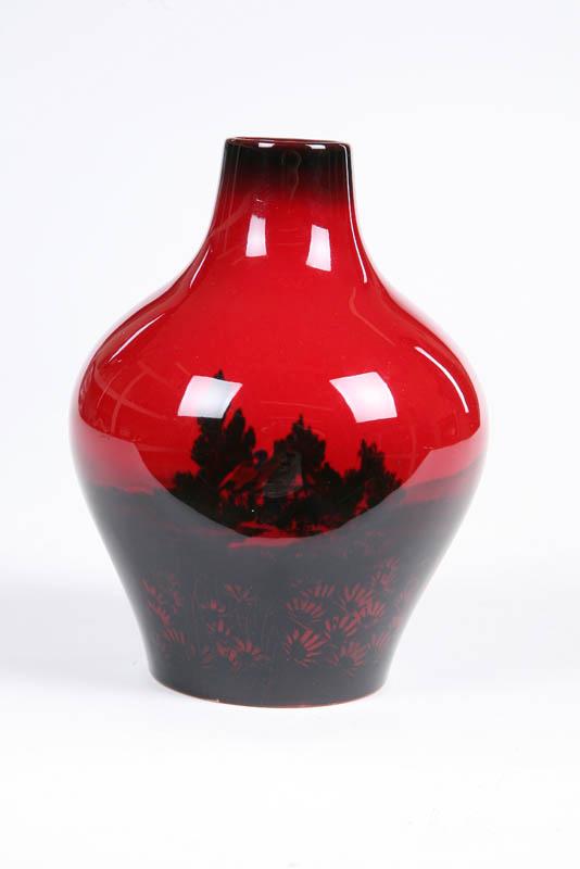 Appraisal: ROYAL DOULTON FLAMBE' VASE Circa 's Bulbous form with black