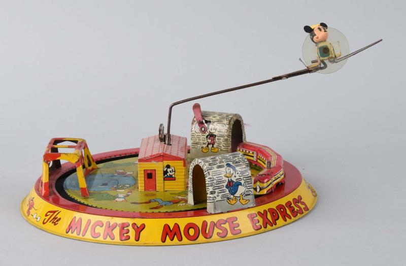 Appraisal: Marx Tin Litho Mickey Mouse Express Toy Light scrapes and