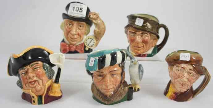 Appraisal: Royal Doulton Small Character Jugs Town Crier D Mad Hatter