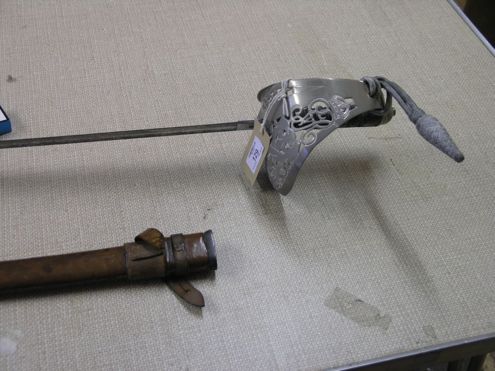 Appraisal: A George V dress sword with shark-skin handle and etched