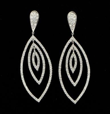 Appraisal: A Pair of Diamond Pendant Earrings k white gold earrings