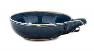 Appraisal: A Blue Glazed Porcelain Yi Pouring Vessel A Blue Glazed