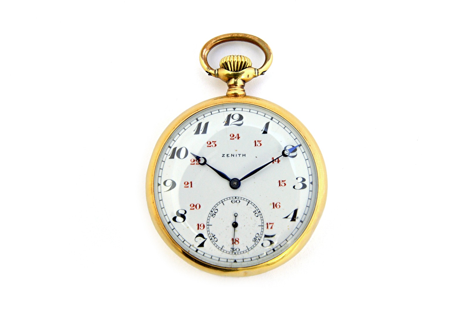 Appraisal: A Zenith gold cased keyless wind openfaced pocket watch the