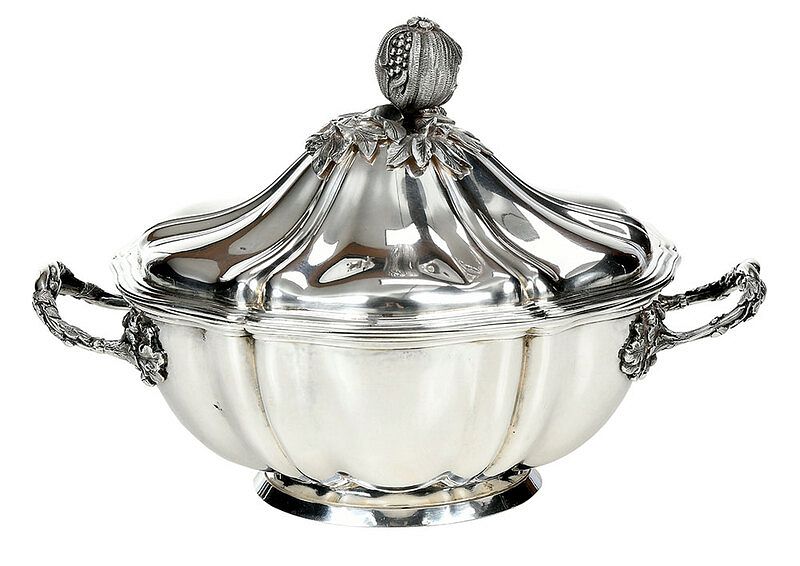 Appraisal: Alphonse Debain French Silver Entree Paris early th century round