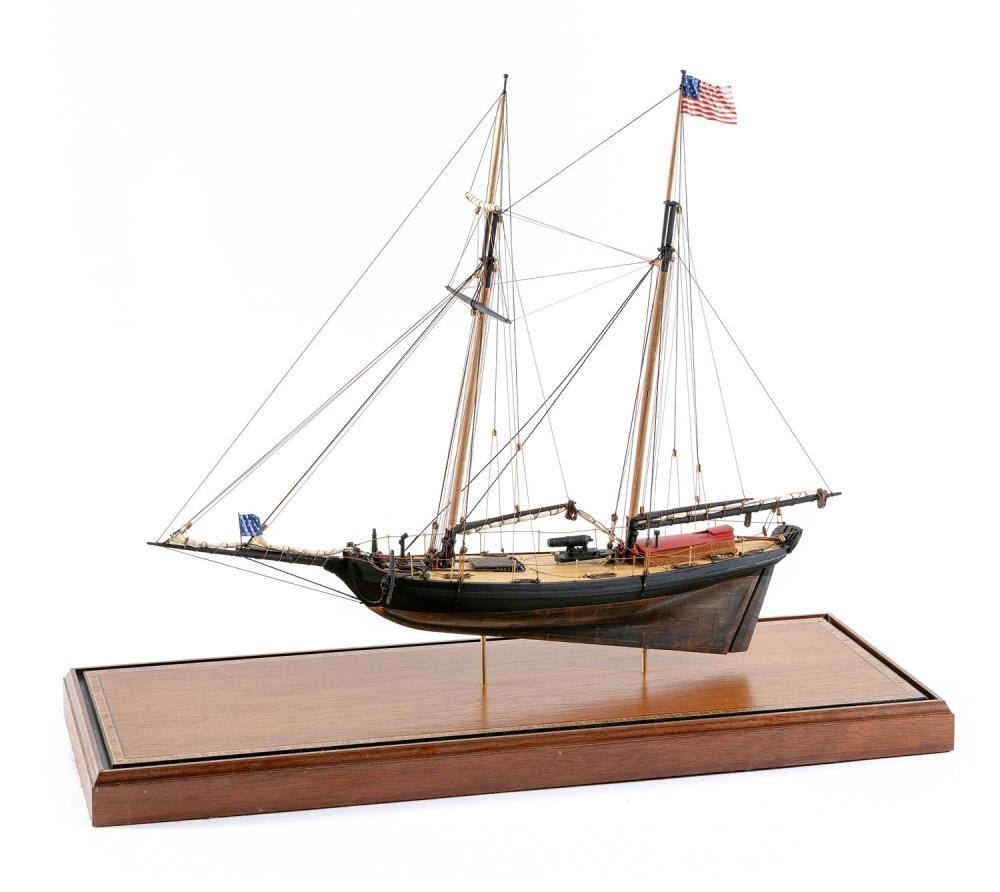 Appraisal: CASED MODEL OF THE GAFF SCHOONER THE PATRIOT BY WILLIAM