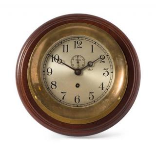 Appraisal: A Chelsea Brass Ship's Clock Diameter inches A Chelsea Brass