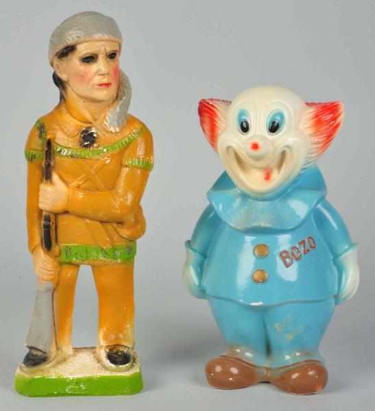 Appraisal: Lot of Chalkware Character Carnival Statues American Includes one Davy