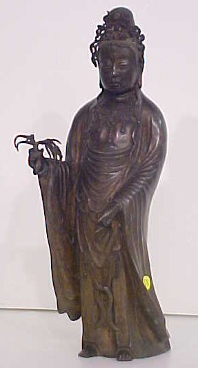 Appraisal: Japanese bronze figure depicting Kannon and dates to the Meiji