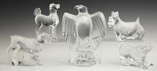 Appraisal: Baccarat Crystal Paperweights th c consisting of four dogs and