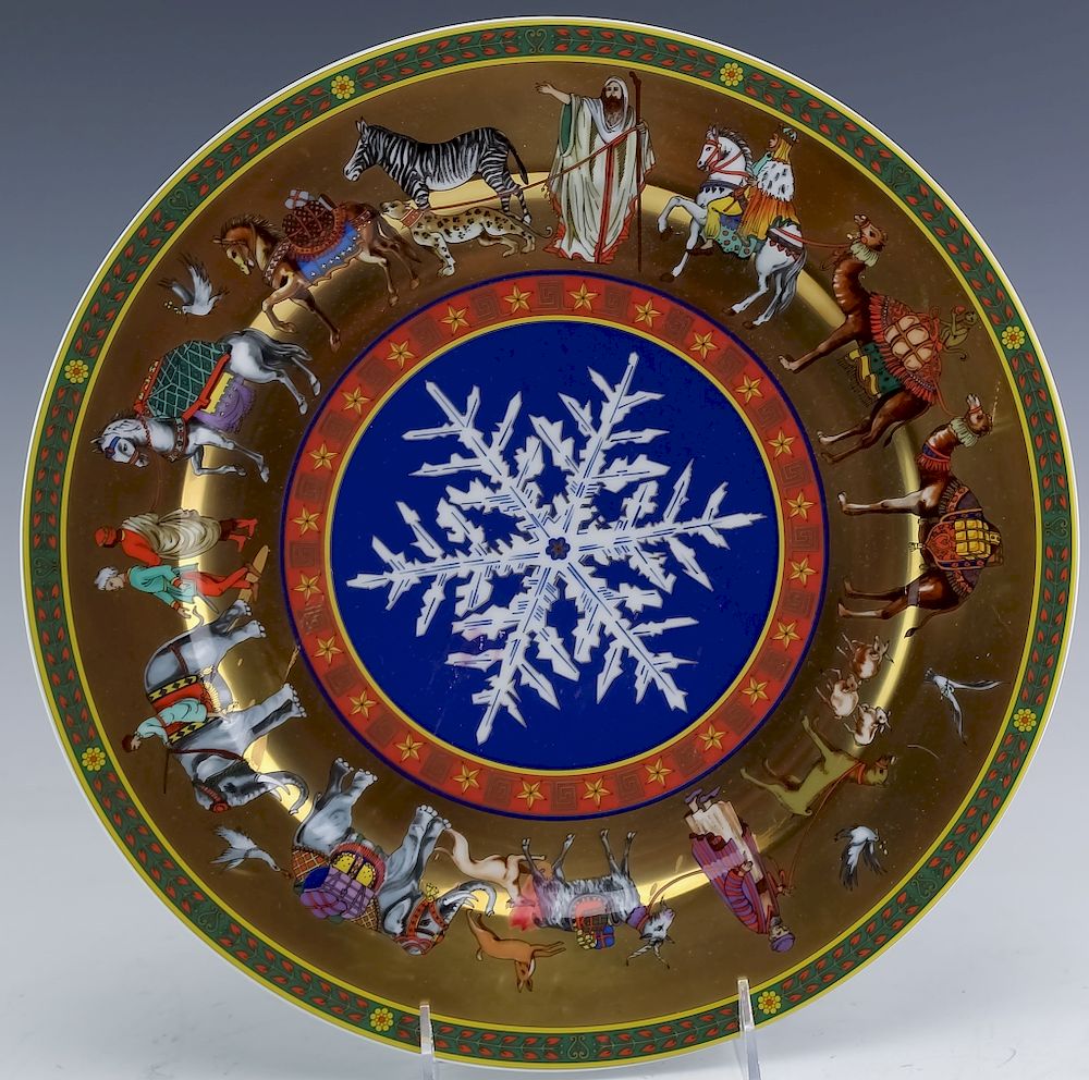 Appraisal: Versace Rosenthal Christmas Around The World Plate Versace Rosenthal porcelain