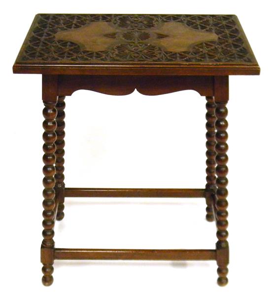 Appraisal: Carved top stand late th th C oak top with