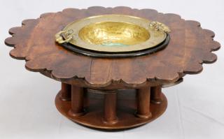 Appraisal: MOROCCAN STYLE WOOD TABLE MOROCCAN STYLE WOOD TABLE H DIA