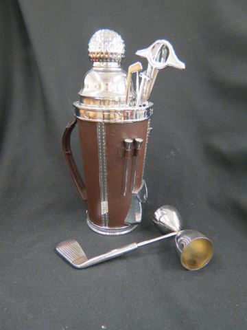 Appraisal: Novelty Golf Bar Set bag with cocktail shaker various bar