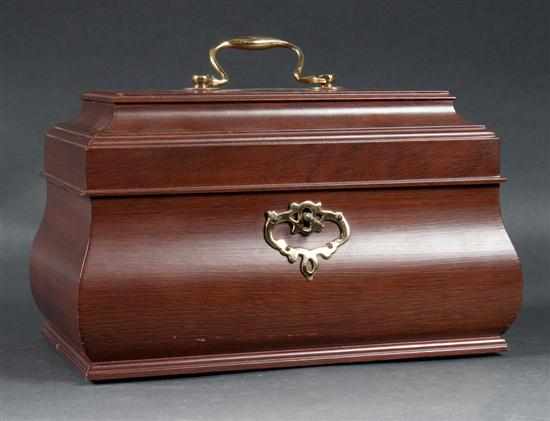 Appraisal: Kittinger mahogany bombe tea caddy-form jewelry casket Buffalo NY center