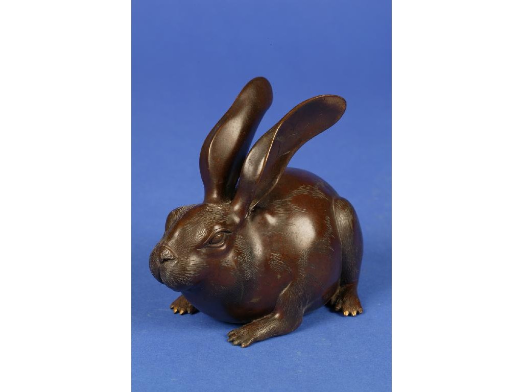 Appraisal: A JAPANESE BRONZE OF A HARE with finely chased detail