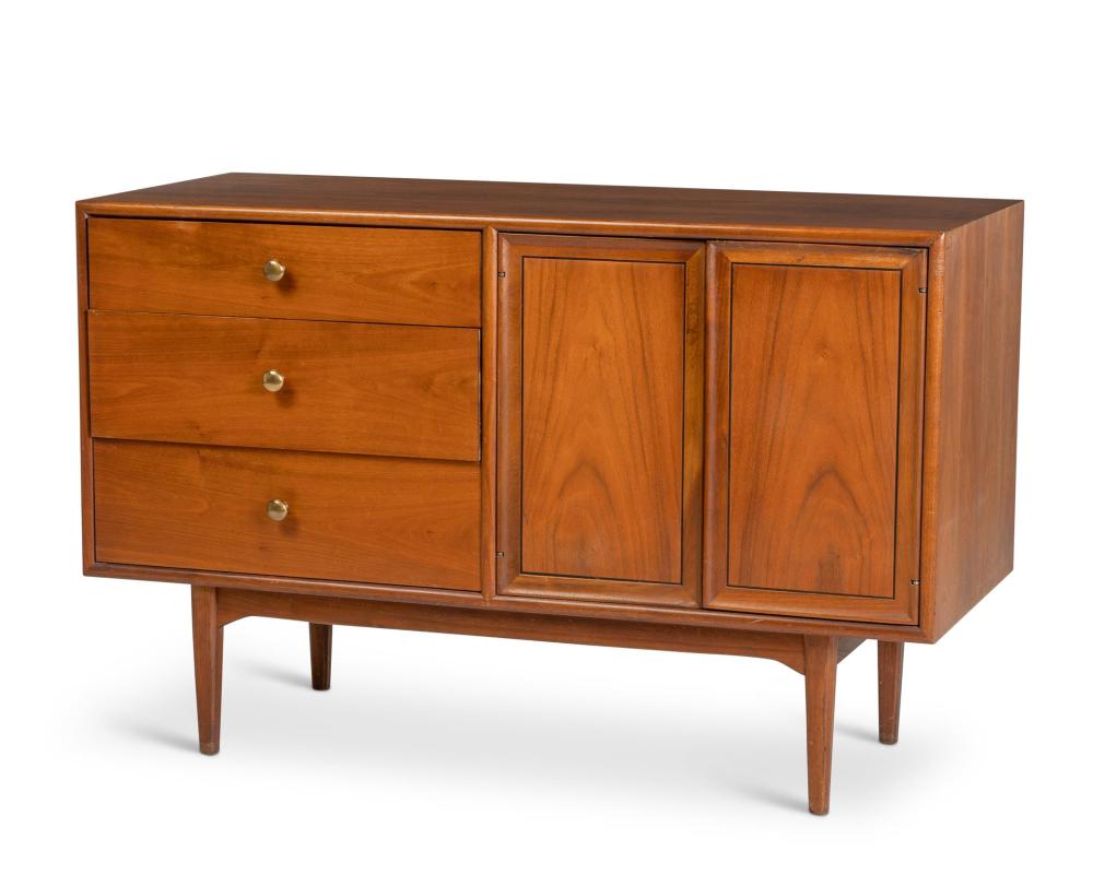 Appraisal: A Drexel Declaration modern walnut credenza Circa s With burned