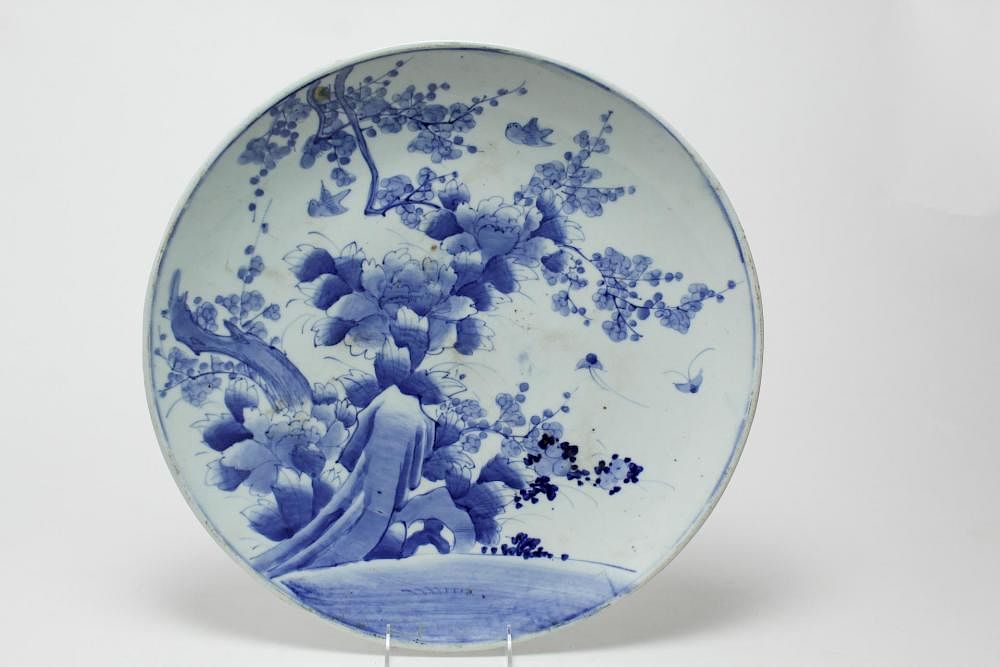 Appraisal: Asian Blue White Porcelain Charger Plate Chinese or Japanese blue