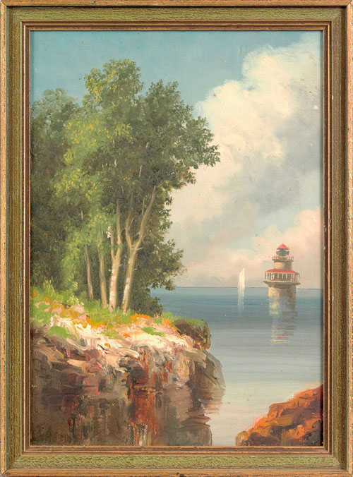 Appraisal: Xanthus Russell Smith American - oil on canvas coastal scene