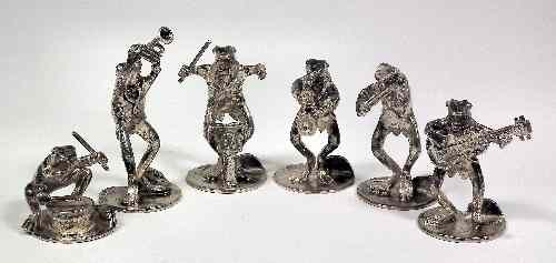 Appraisal: A set of six Elizabeth II menu holders modelled as