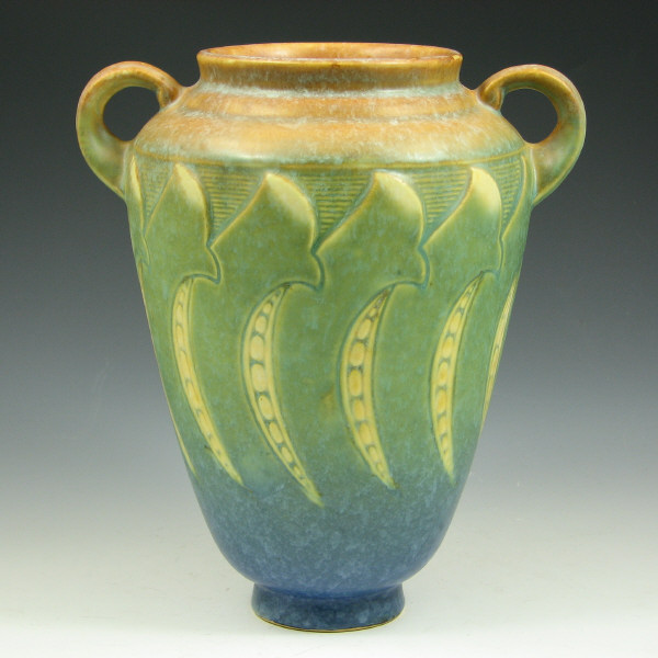 Appraisal: Roseville Falline - Handled Vase in Blue Roseville Falline -