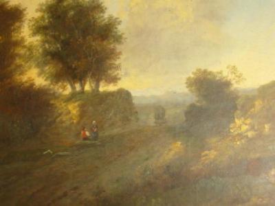 Appraisal: ATTRIBUTED TO GEORGE MULLINS Country Road with Wagon and Two