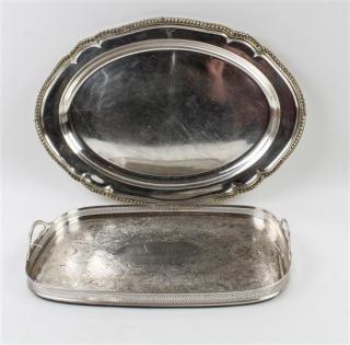 Appraisal: Two Silver-Plate Trays Length of Longest inches Estimate -