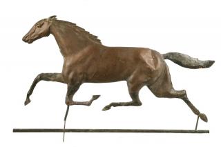 Appraisal: ANTIQUE HORSE WEATHERVANE American late th c full body copper