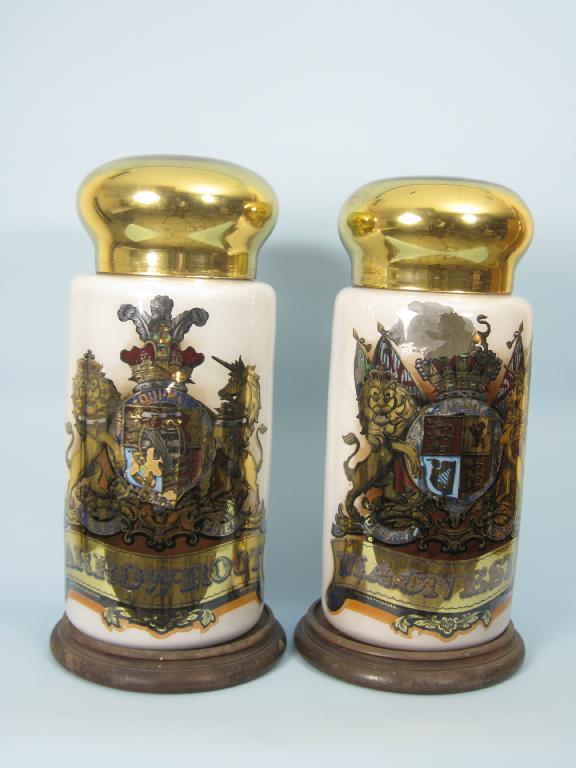 Appraisal: Pair of S Maw Son Thompson large glass Chemist's Jars