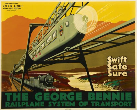 Appraisal: N W C THE GEORGE BENNIE RAILPLANE lithograph in colours