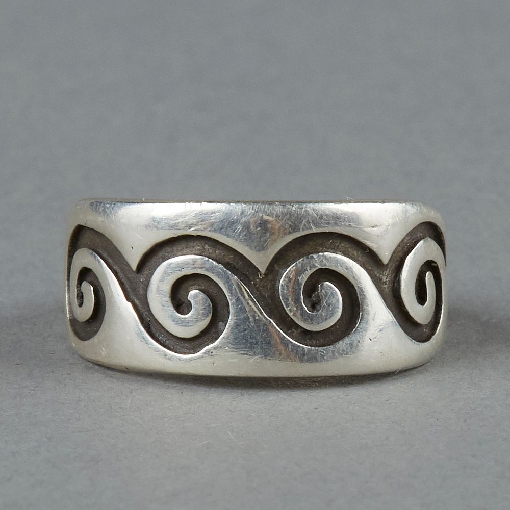 Appraisal: Kenneth Begay White Hogan SW Navajo Sterling Silver Ring Kenneth