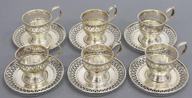 Appraisal: lot of American reticulated sterling silver tableware including demitasse cup