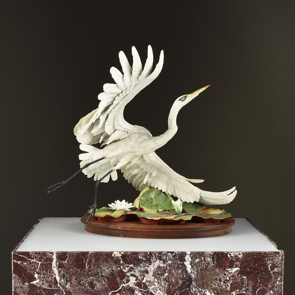 Appraisal: A BOEHM LIMITED EDITION PORCELAIN Great White Egret SCULPTURE SIGNED