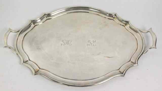 Appraisal: A large silver tray Charles Stuart Harris Sons Ltd London