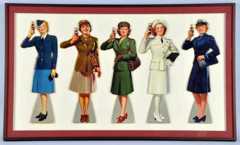 Appraisal: Set of Coca-Cola Military Service Girls Description Beautifully matted and