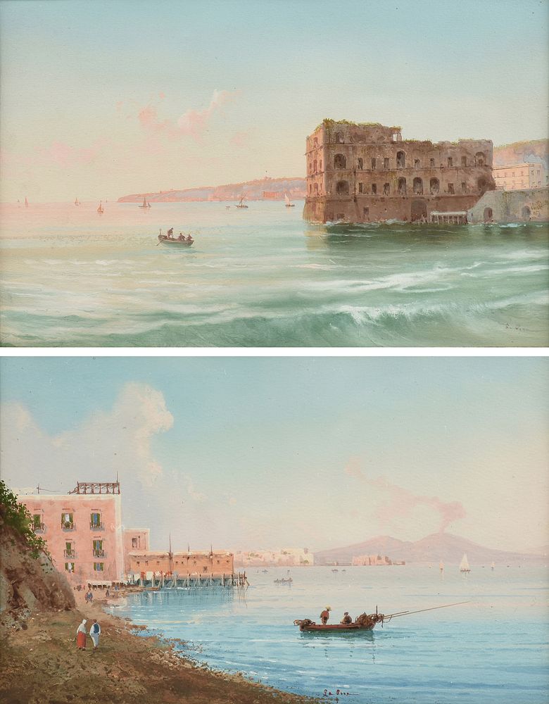 Appraisal: A PAIR OF ITALIAN SCHOOL PAINTINGS La Baia and Smoking